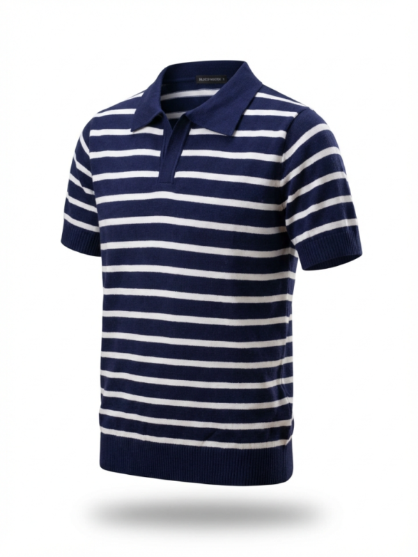 Alternative view of Francis Mantini Cotton Polo Shirt Navy/White